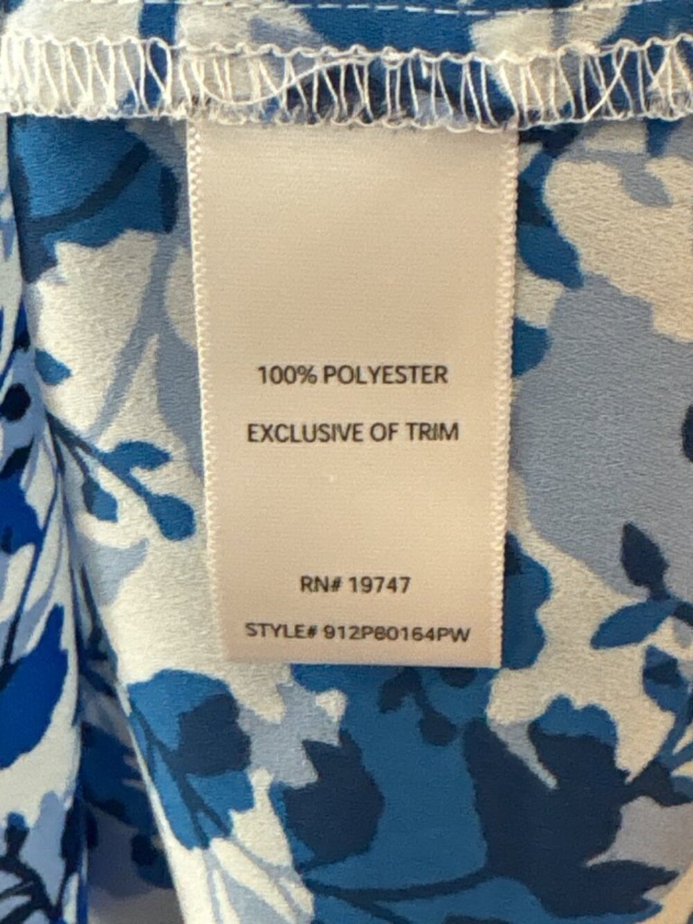 The Pioneer Woman Keyhole Blouse S Floral Stencil Print Blue Long Sleeve Lightwe - Picture 3 of 7